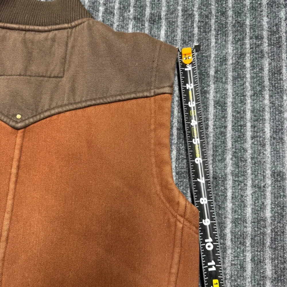 Twist Western Canvas Fleece Lined Vest Medium Brown Excellent Workwear (2168)